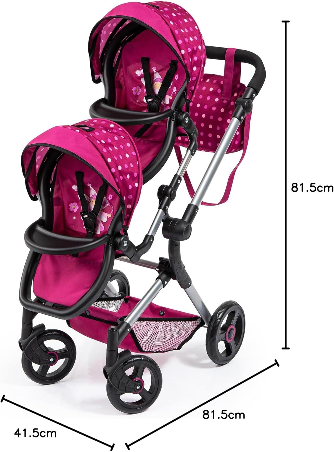 Zwillingspuppenwagen Twin Pram Neo mit Schwenkschieber