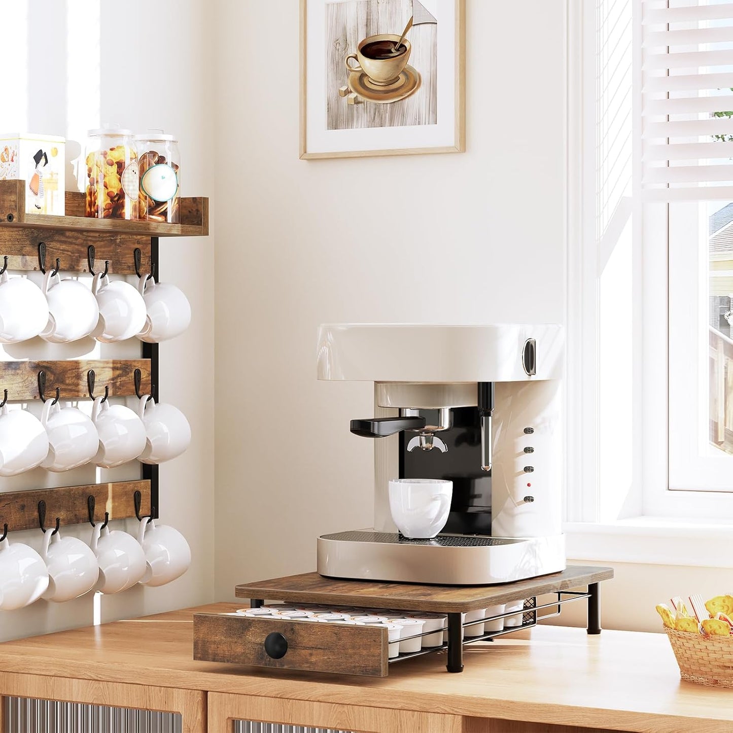 Vintage-Kapselschublade für Nespresso-Kapseln, Braun