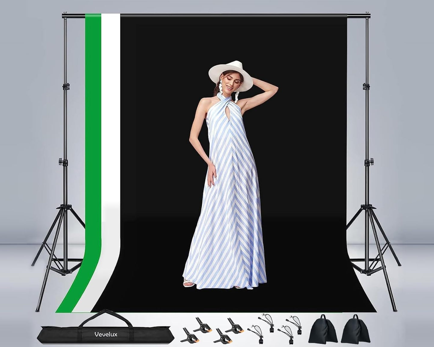 Einstellbares Hintergrundstativ, 2,6x3M mit Boden