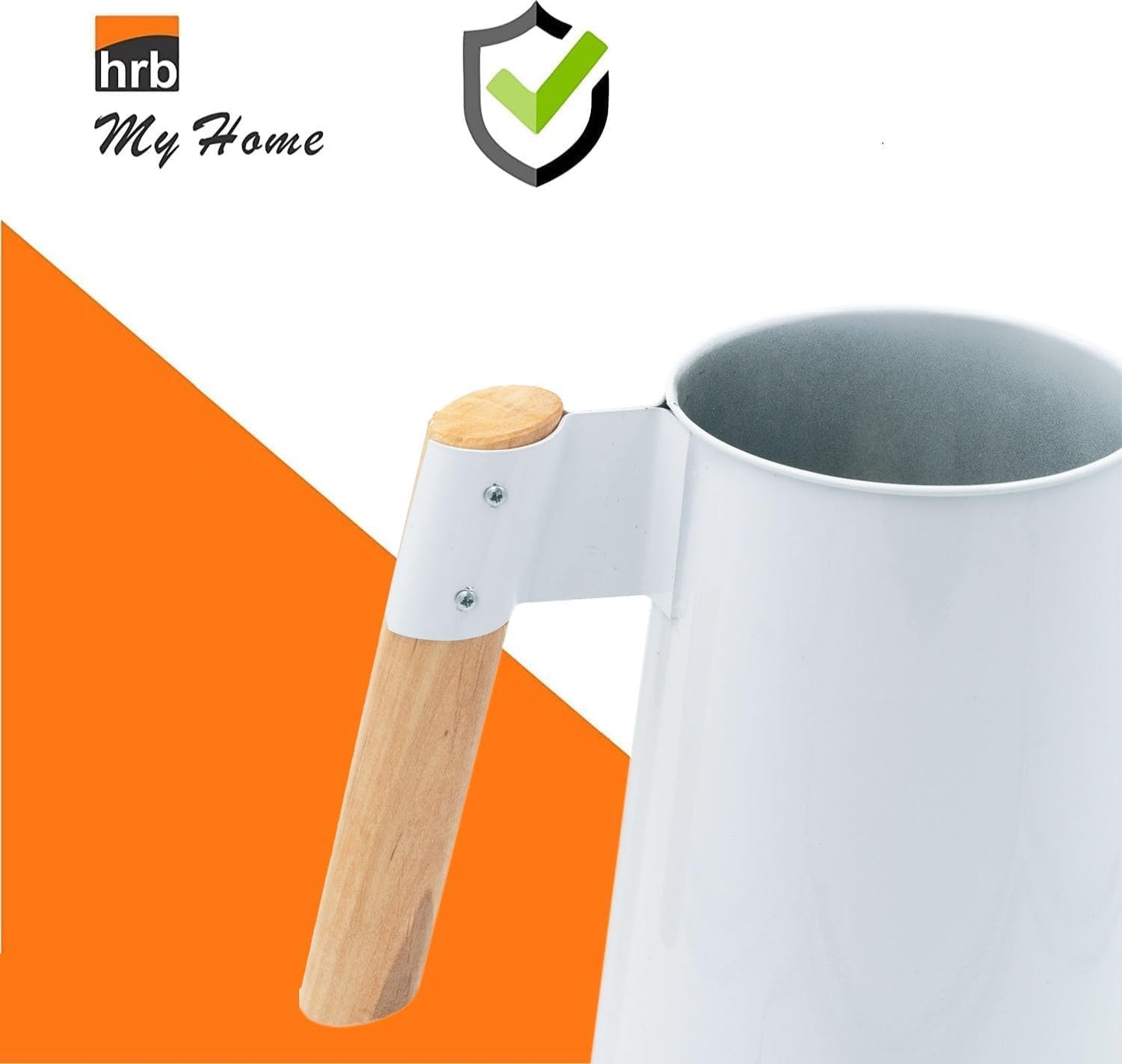 Zinkgiesskanne 3 L mit Holzgriff, feuerverzinkt, Weiss