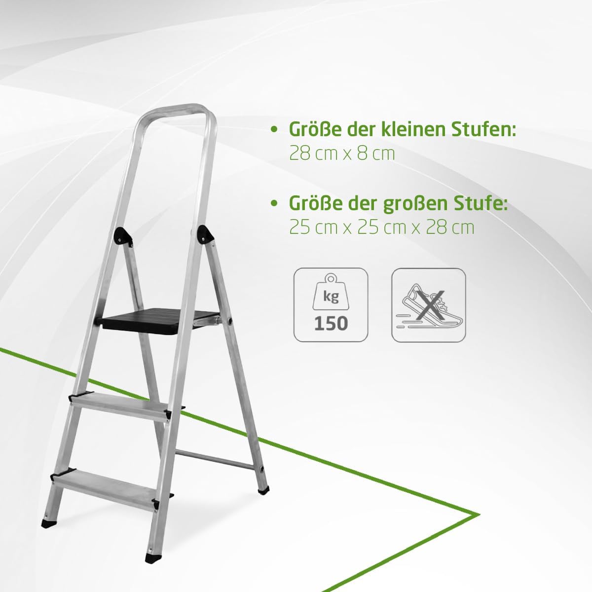 Stehleiter mit 3 Stufen, 3 Stufen