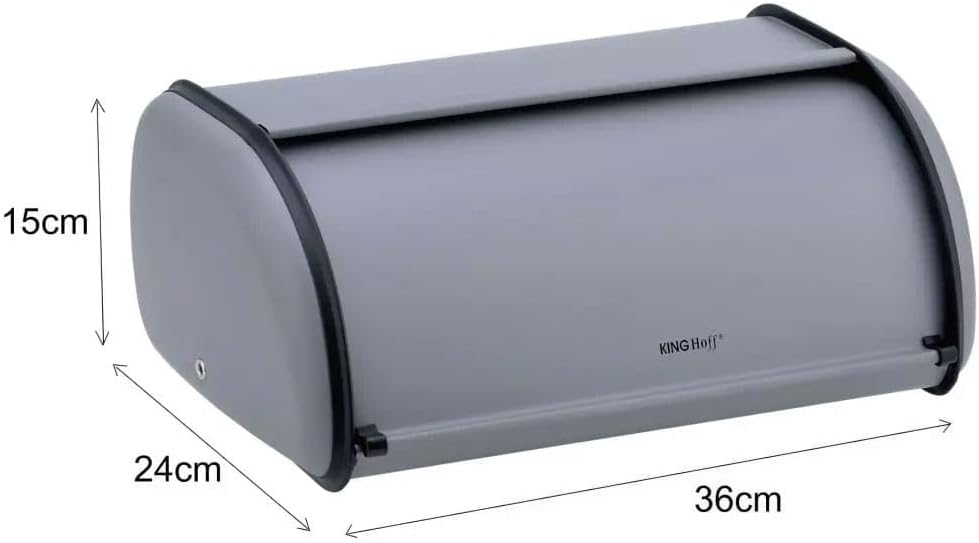 Brotkasten Brotbox (klein, 36x24x15 cm), Grau Kleine 36cm x 24cm x 15cm.