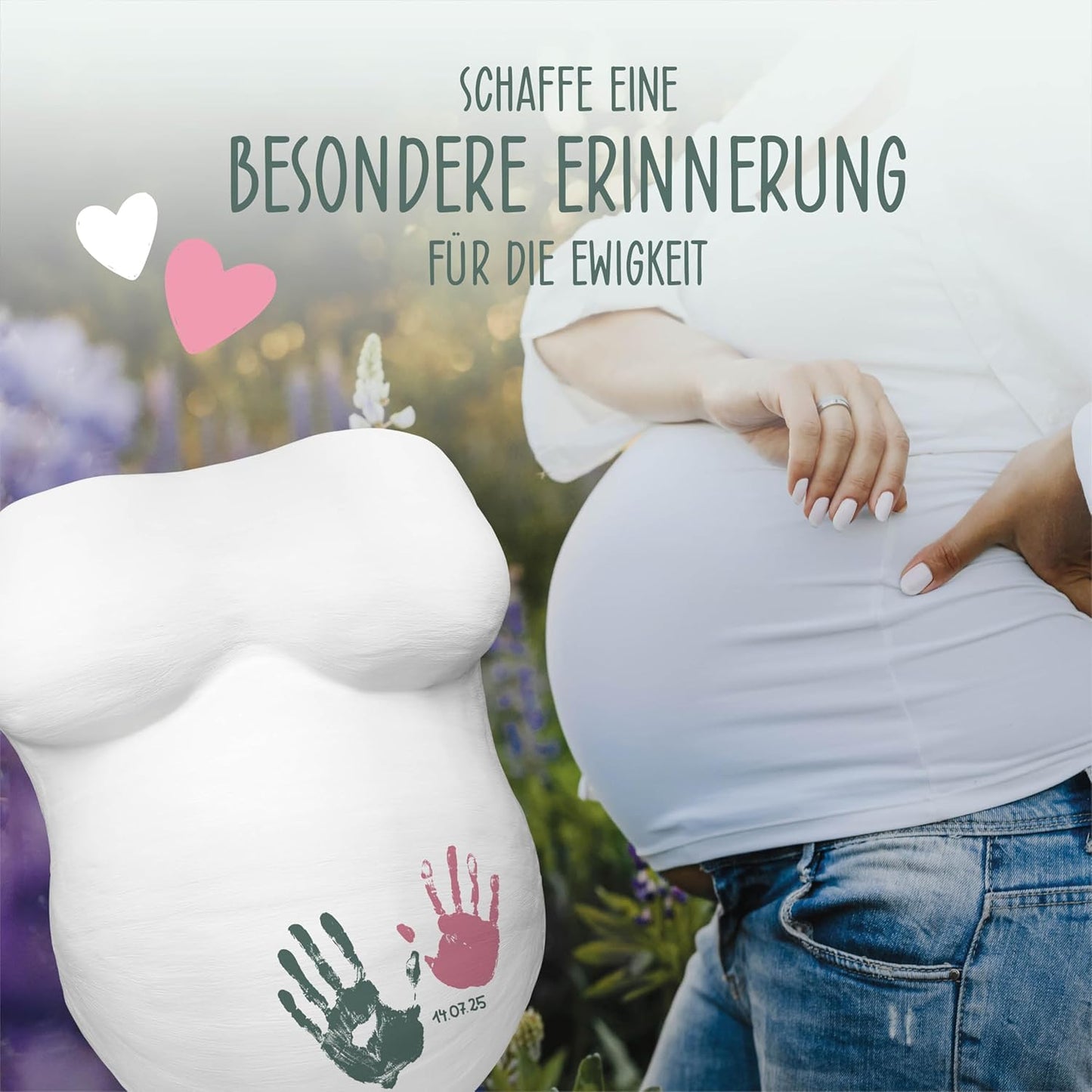 Babybauch Gipsabdruckset, Eukalyptus