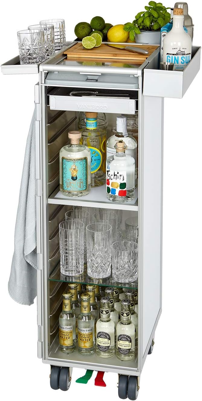 Ausstattungspaket für Flugzeugtrolleys inkl. Sideboxen, KSSU-Norm, Aluminium (+ 3x Sidebox & 3x Barmatte) KSSU