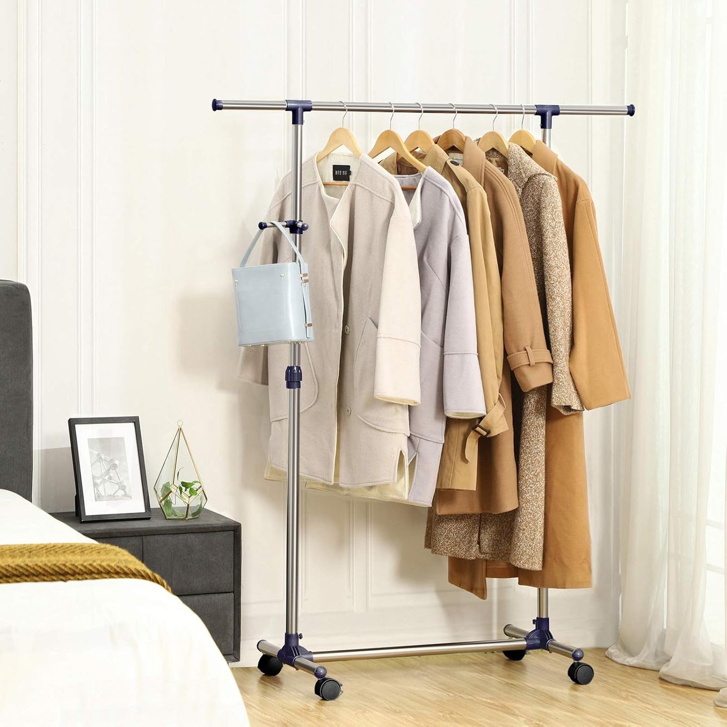 Höhenverstellbarer Kleiderständer, Blue 44 x (87-150) x (97-165) cm