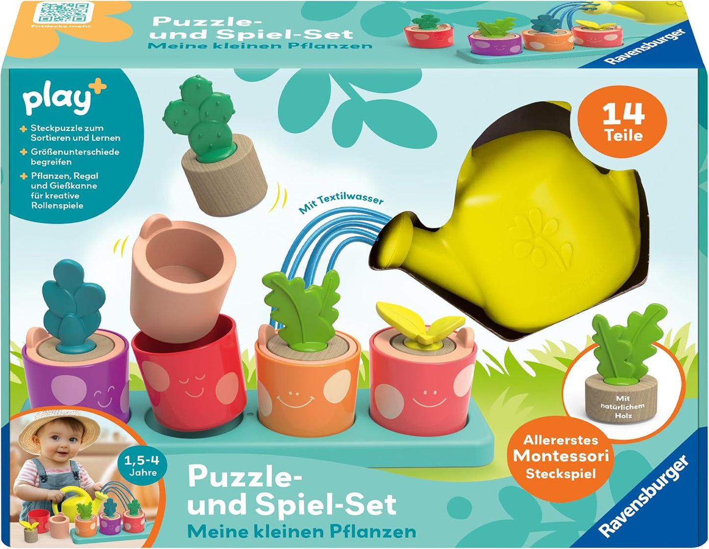 Play+ Puzzle- & Spiel-Set: Meine kleinen Pflanzen – Kinderpuzzle, Pretend Play Set