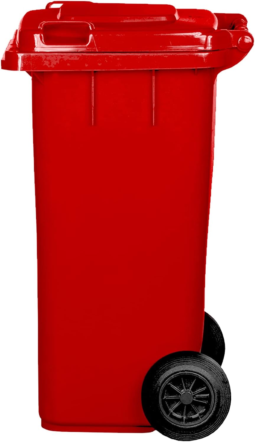 Mülleimer mit leisen Gummirädern, Rot/Grün