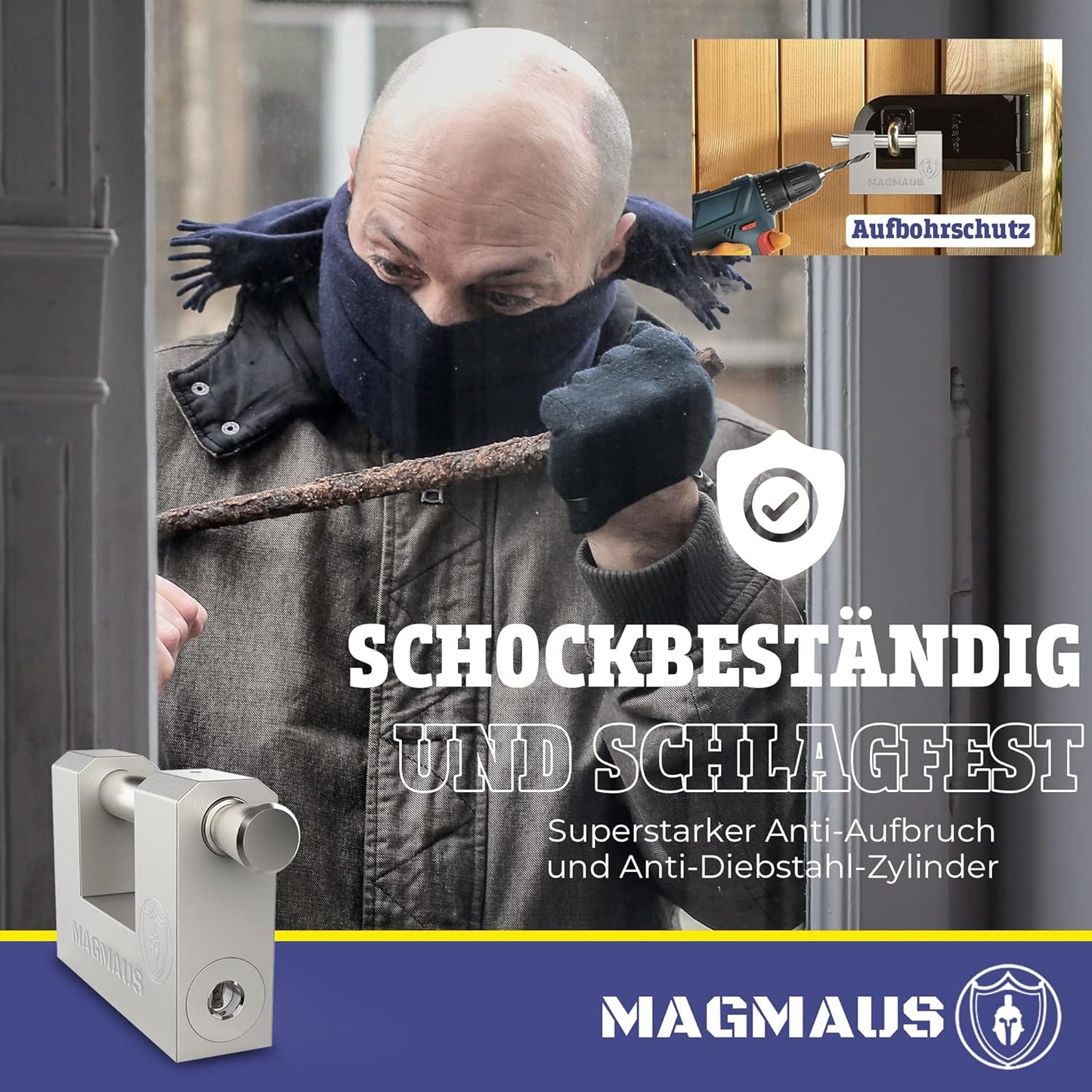 Vorhängeschloss, 50 mm 3 Schlüssel Silber