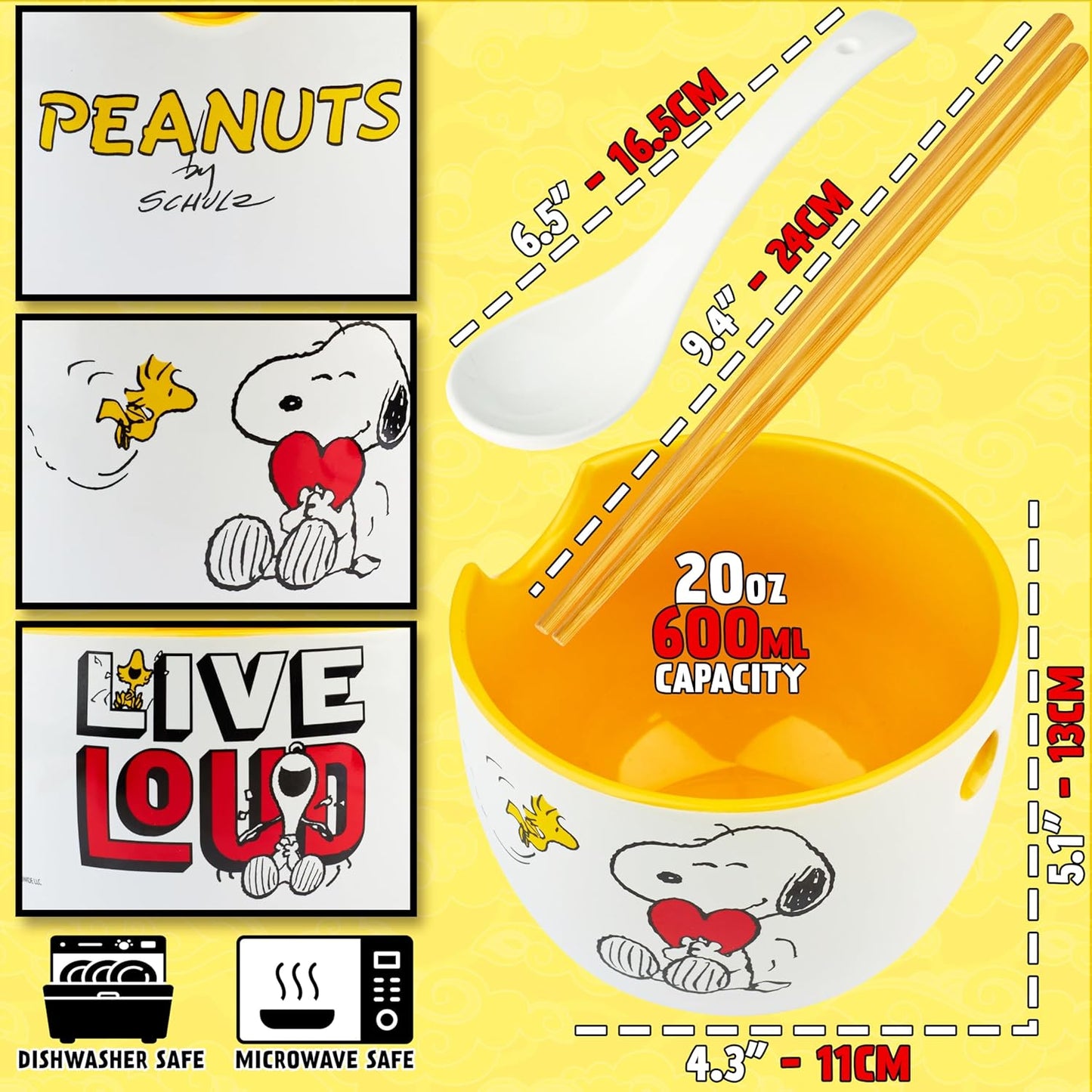 Ramen-Schüssel Set, Multi Peanuts Snoopy