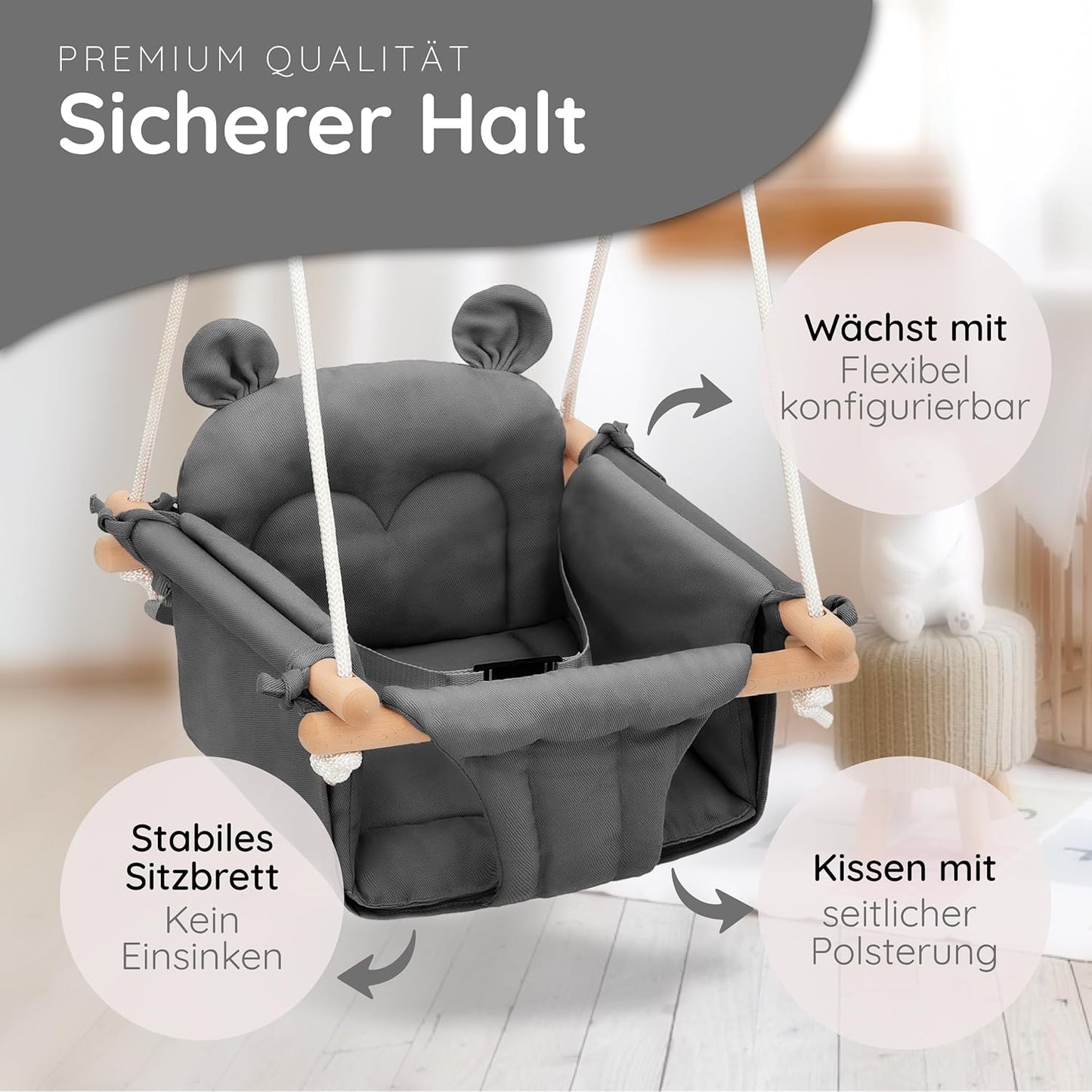 3 in 1 Babyschaukel, Grau