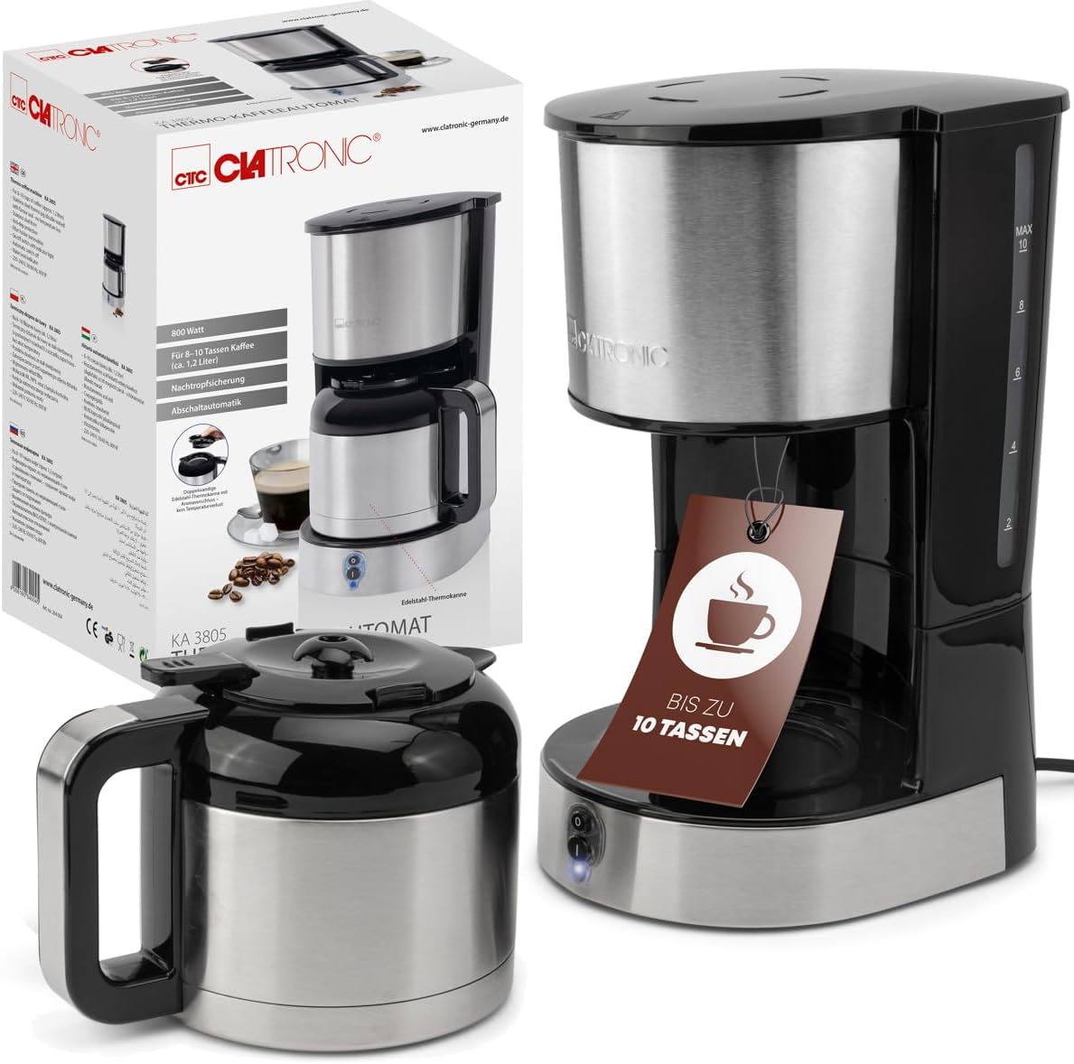 KA 3805 Kaffeemaschine silber, 8-10 Tassen