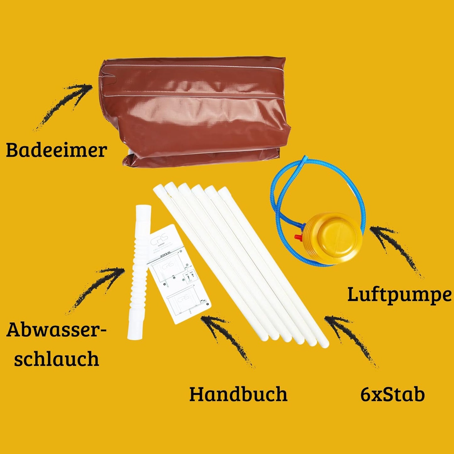 Faltbare Badewanne, 90cmØ x 55cm Braun