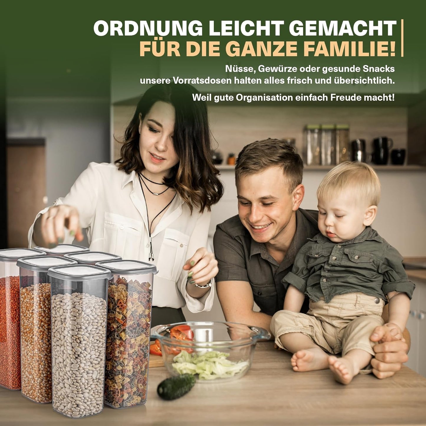 Luftdichte Vorratsdosen-Set für Lebensmittel (6er Set), Peggy 6er Set 2 L