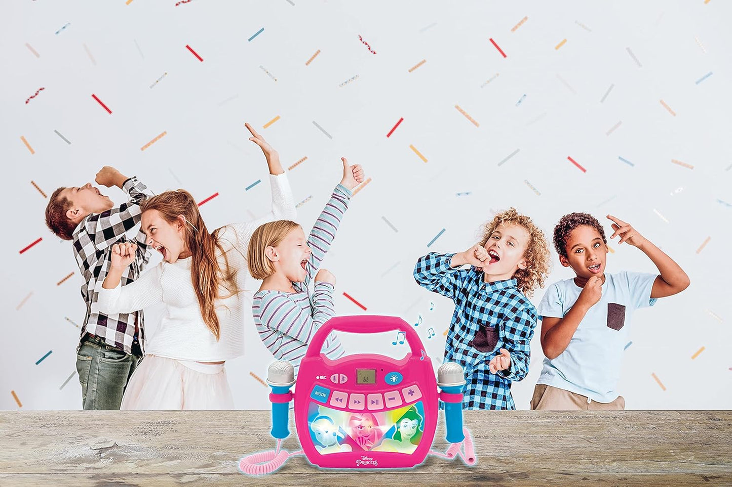 Disney Prinzessin Bluetooth Lautsprecher mit Lichteffekte und Mikrofonen, Batterie wiederaufladbar, Disney Prinzessin