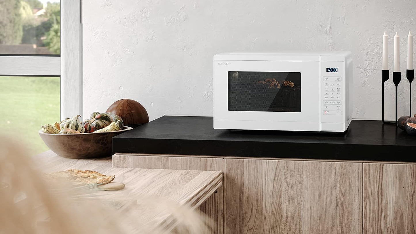 Mikrowelle mit Grillfunktion, Kristallweiss 25 Liter, 900W Grill, Digital