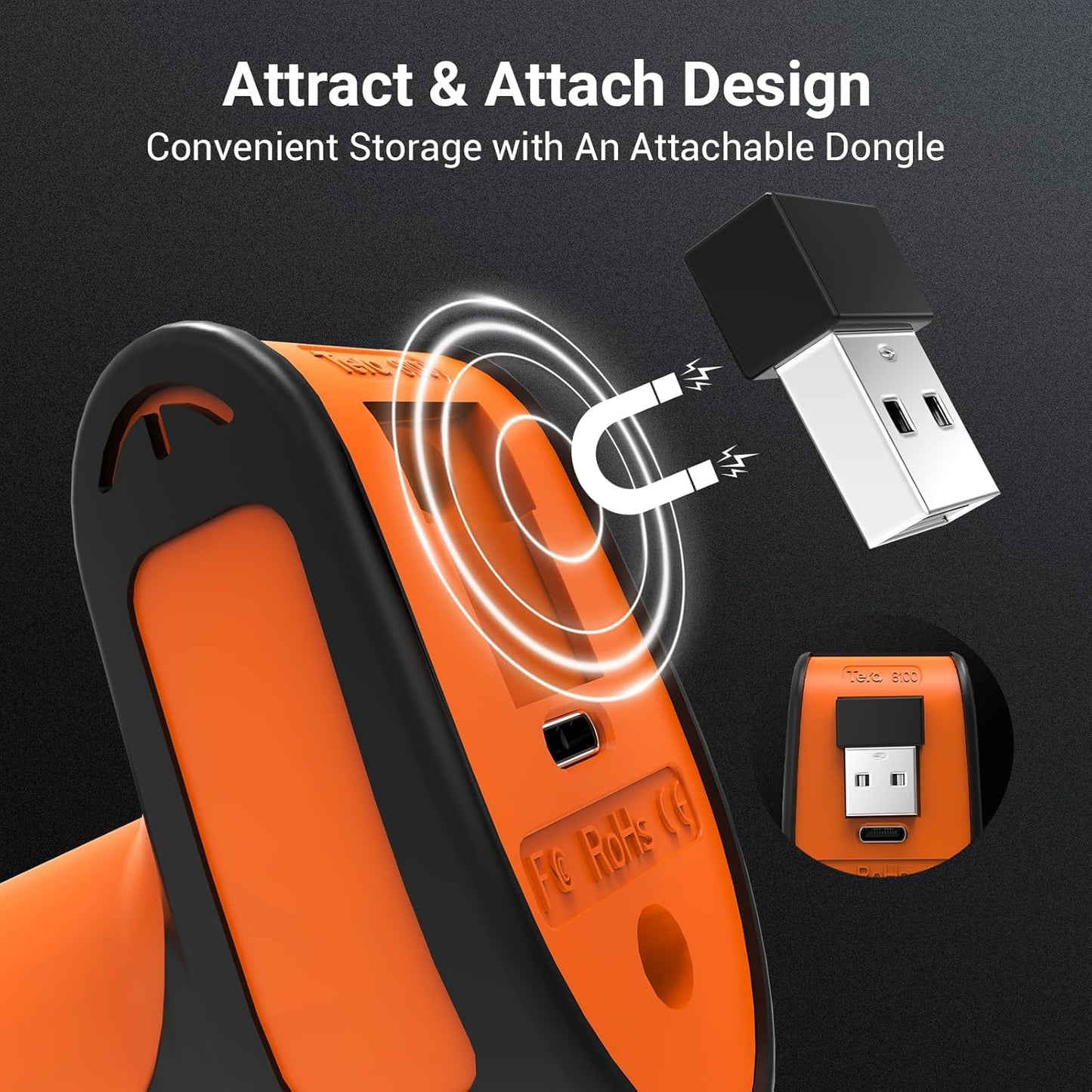 Pro Modell 8100, 1D 2D QR Barcode Scanner kabellos mit Ständer, 2D kabellos mit Halterung Orange