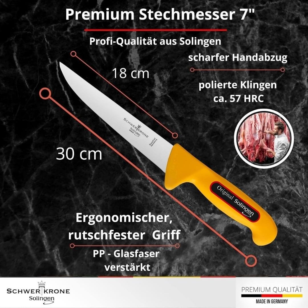 7-teiliges Metzgermesser Set inkl. Wetzstahl, Metzgermesser Set 7-teilig