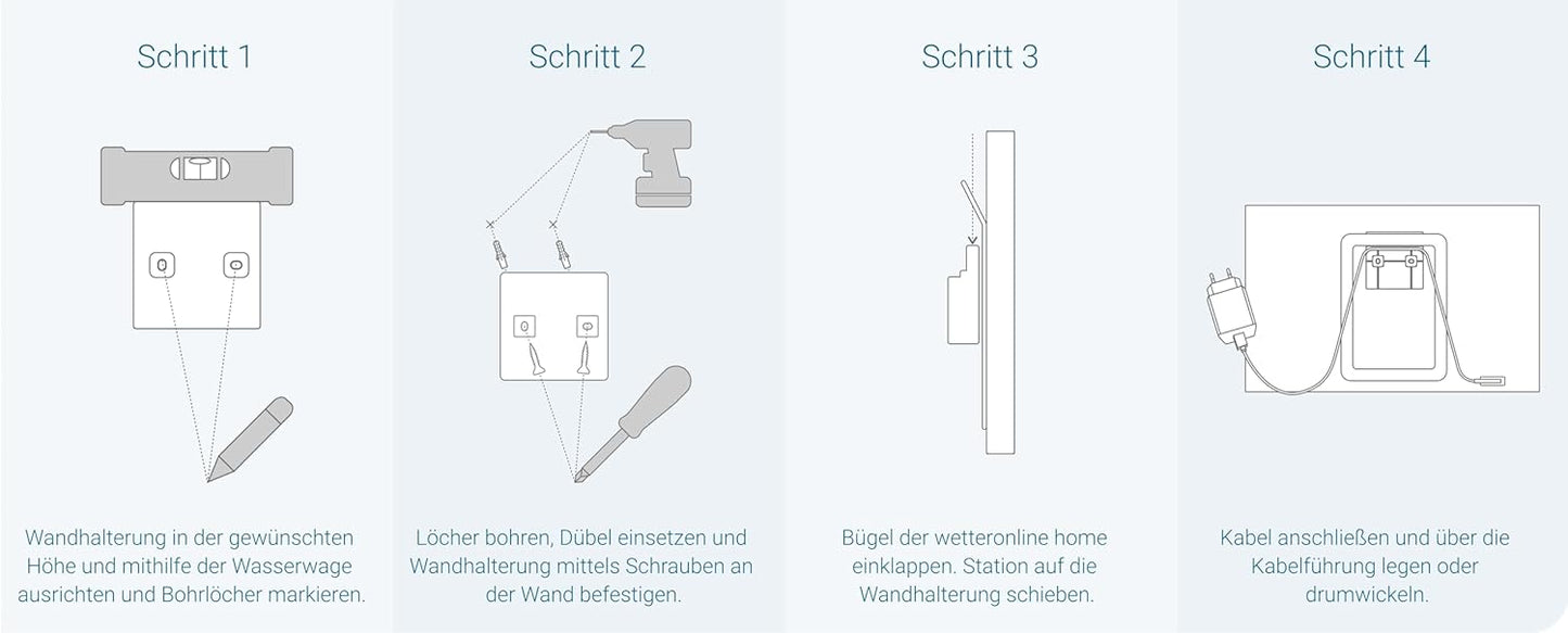 Wandhalterung für Wetterstation, Wandmontage-Set (ab 2. Generation)