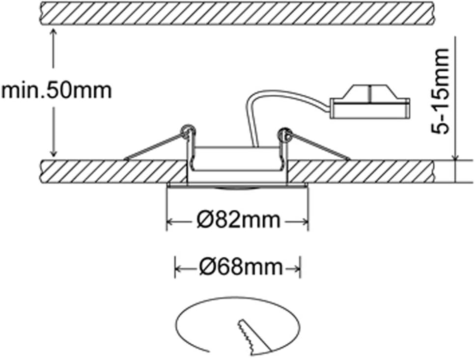 3er-Set LED-Einbauleuchten Rila, rund 3er Chrom