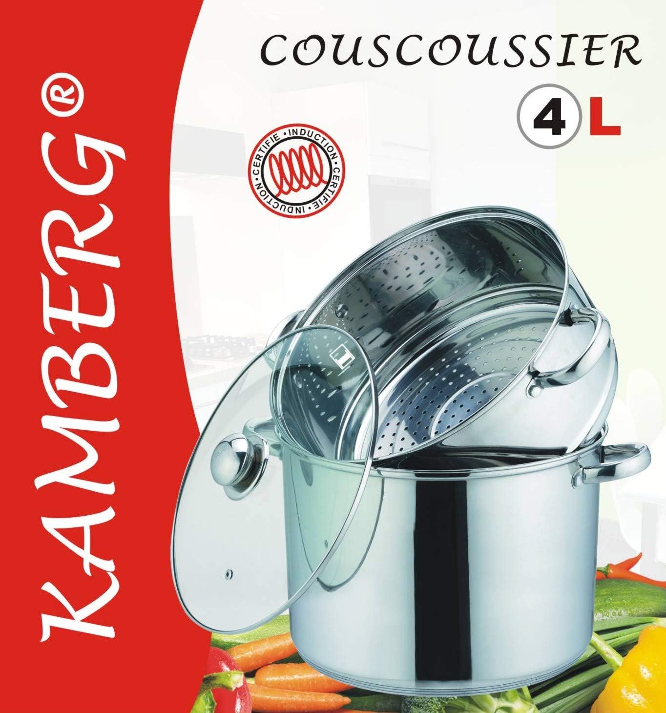 3in1 Couscoustopf, Dampfgarer & Kochtopf, 4 Litres
