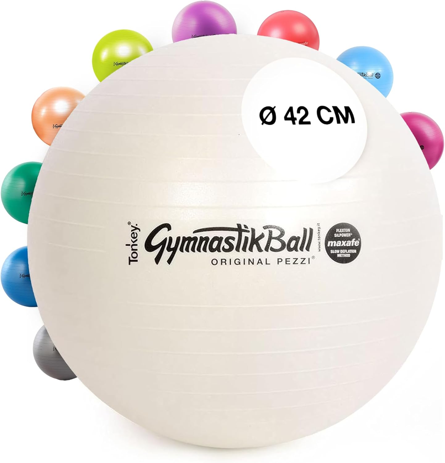 Gymnastikball Maxafe, 42cm Perlweiß