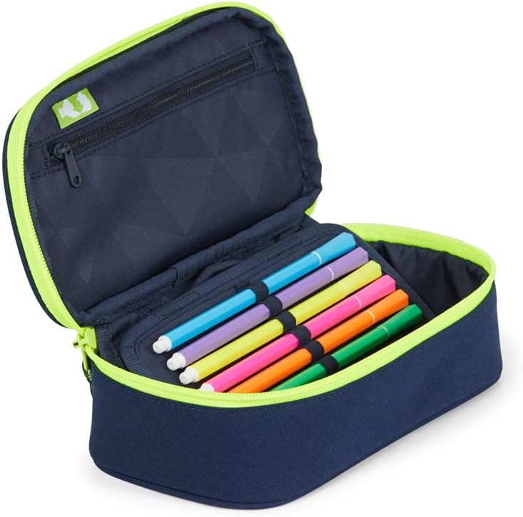 Schlamperbox Toxic Yellow, Toxic Yellow - Dunkelblau