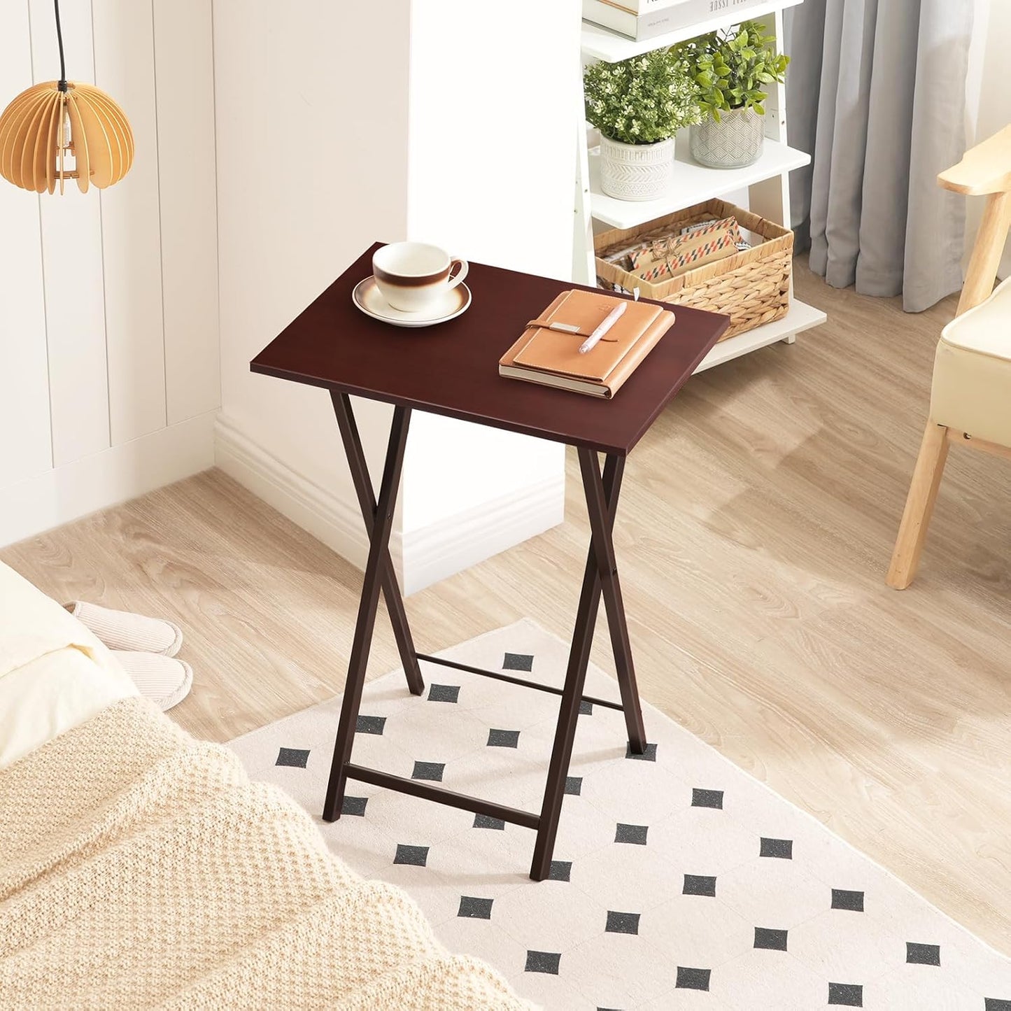 Klapptisch-Set im Industriestil, Rotbraun