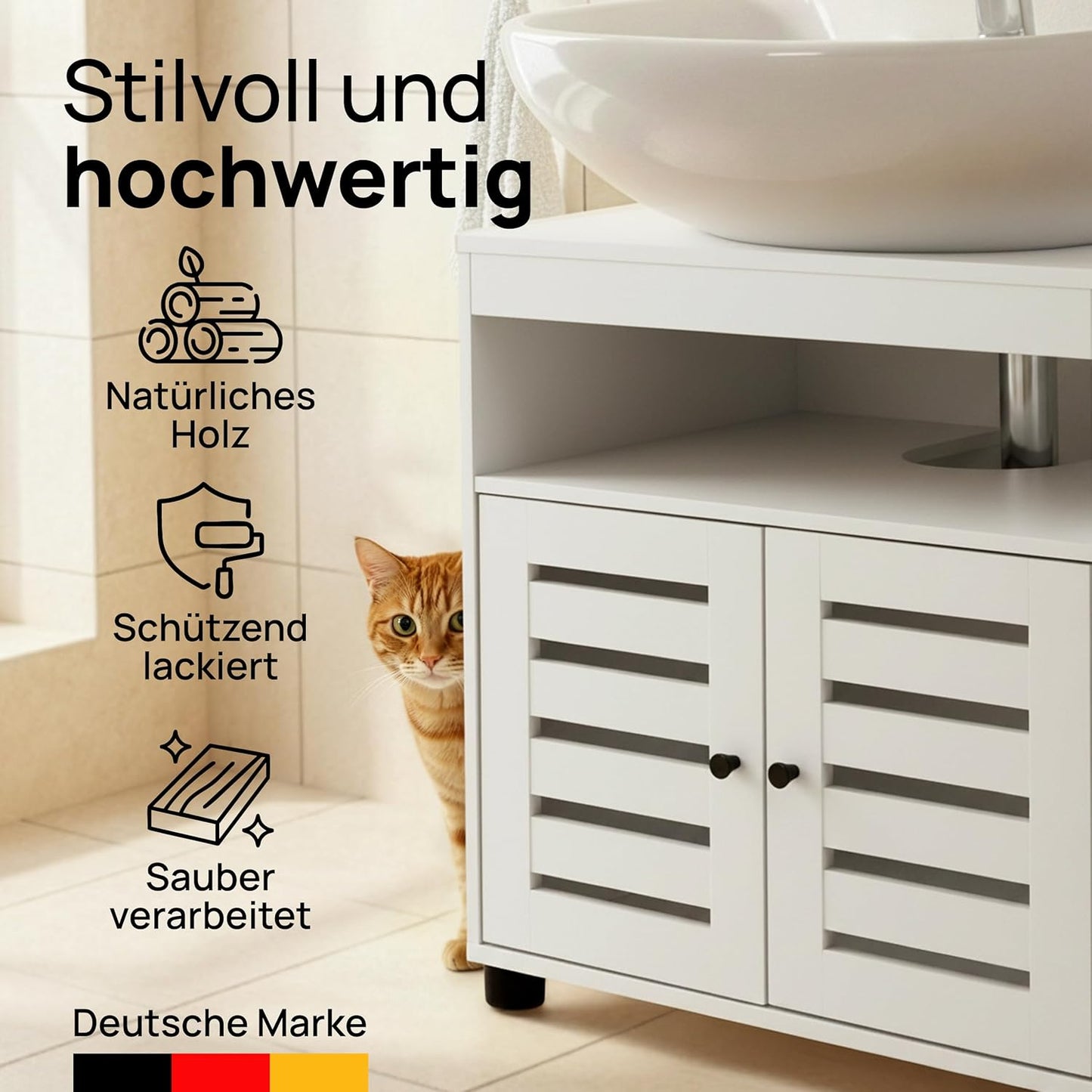 Katzenschrank für Katzenklo, Weiss