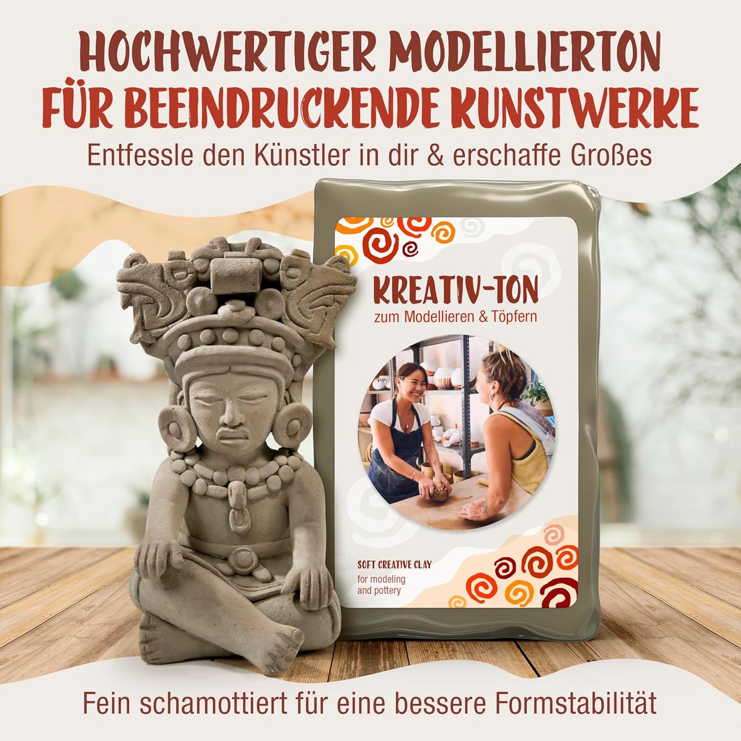 Lufttrocknende Modelliermasse, 7.5kg, Kreativ - Ton 7,5kg