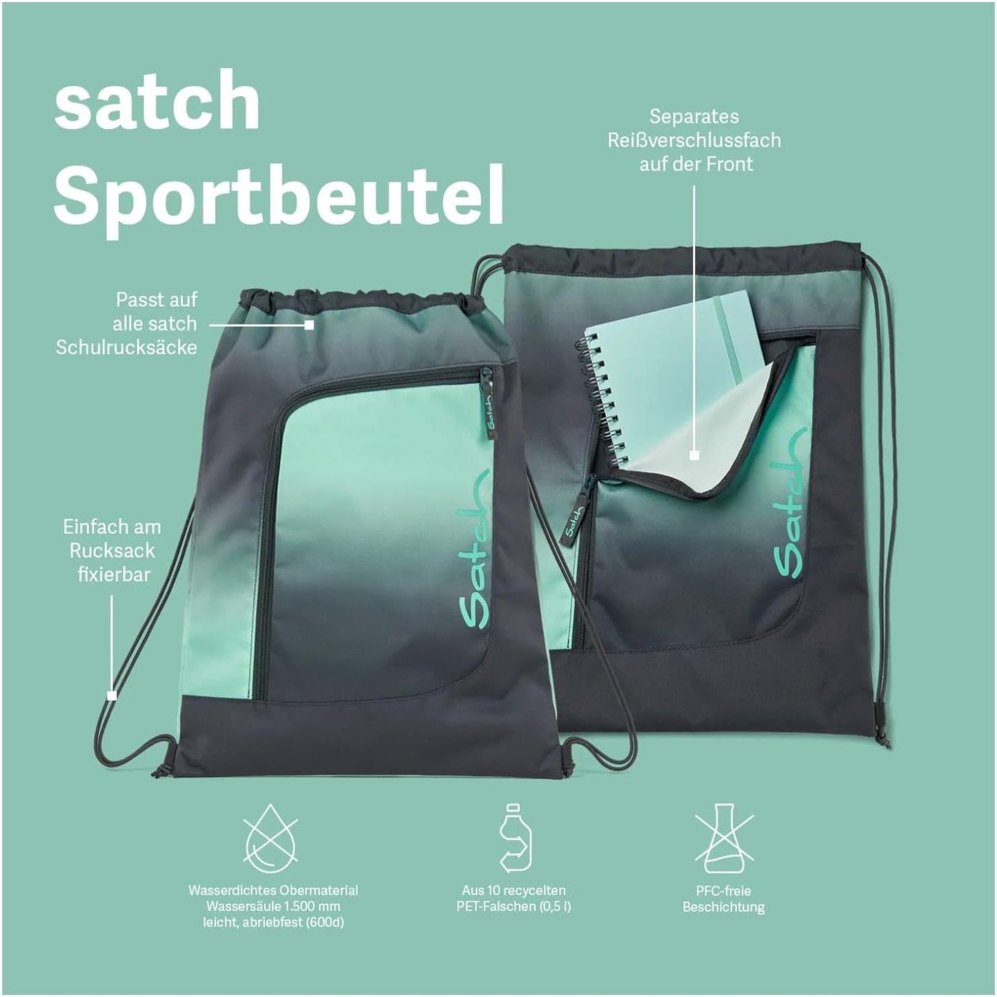 Sportbeutel mit Reissverschlussfach, Einheitsgrösse Urban Journey - Dunkelblau