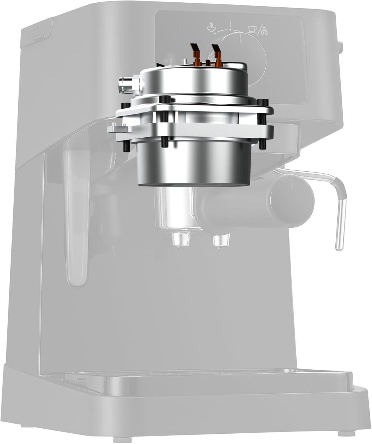 Stilosa EC 230.BK Siebträgermaschine mit Milchaufschäumer, Schwarz