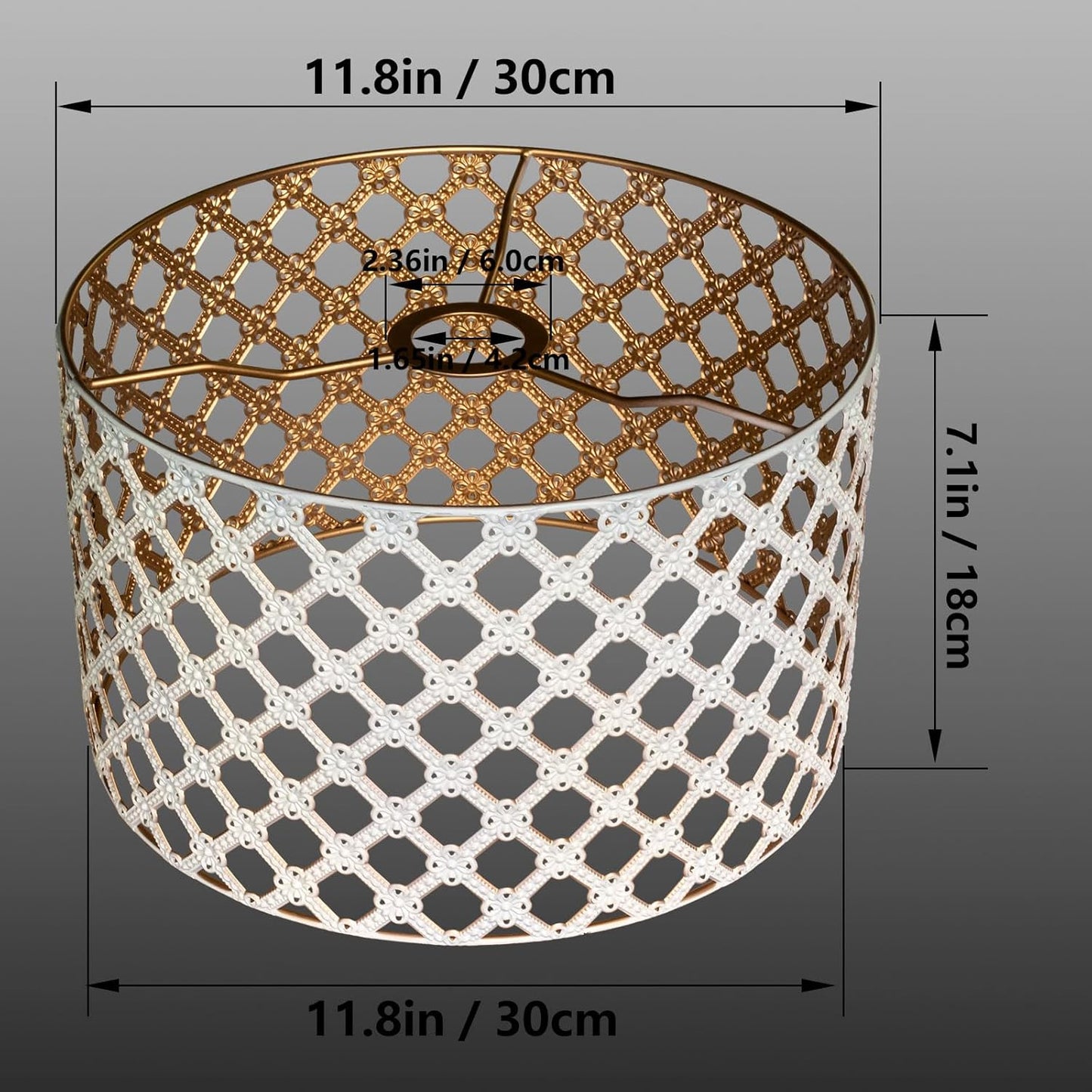 Metall-Lampenschirm für Lampen (hohlgeschnitzt, rund), Rund-11