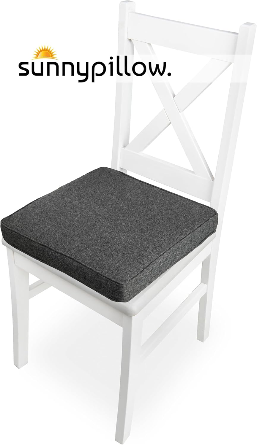 4er-Set Stuhlkissen wasserdicht & UV-beständig, Anthrazit 45 x 45 x 5 cm - 4er Set
