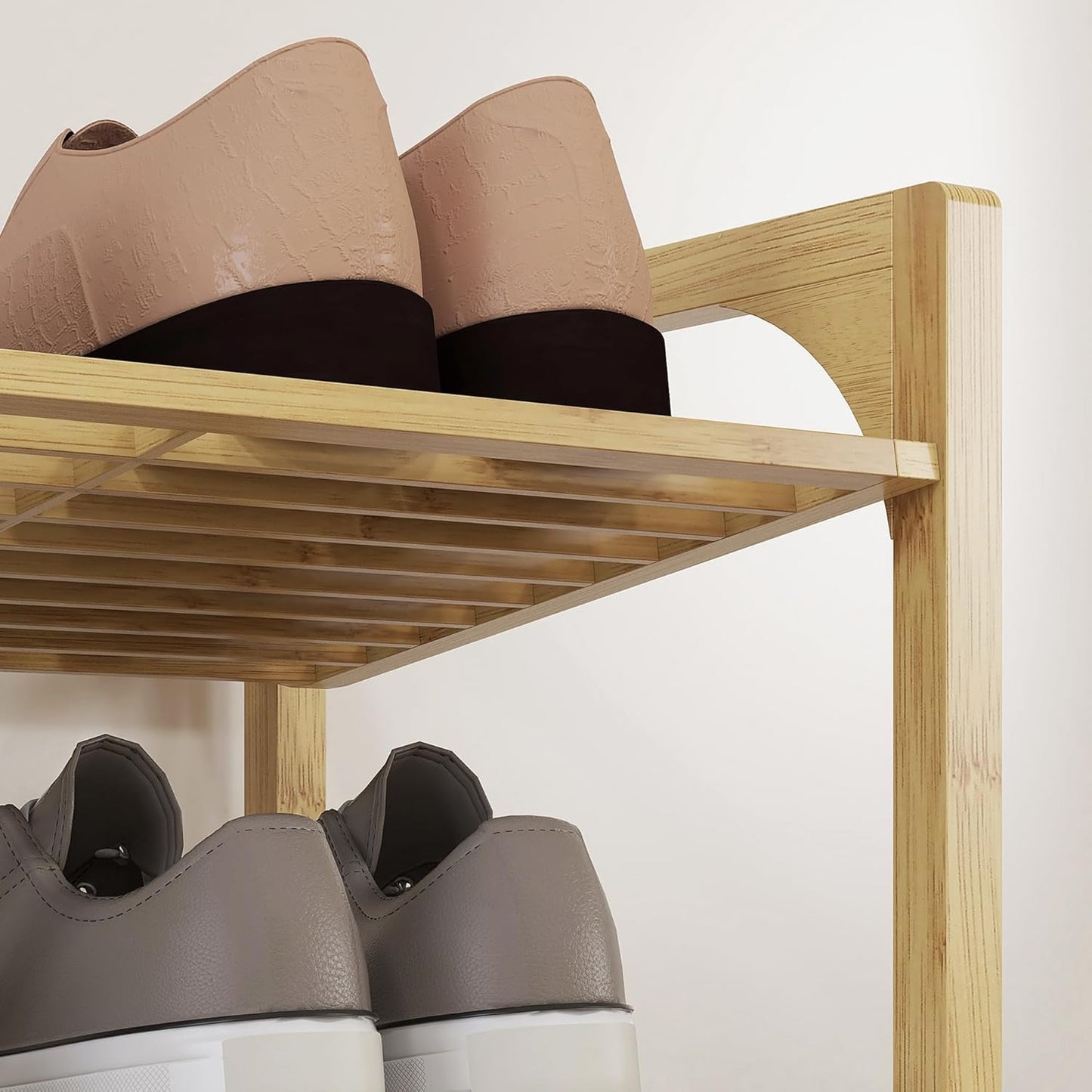 Schuhregal mit 4 Ebenen, 76L x 33B x 67H cm