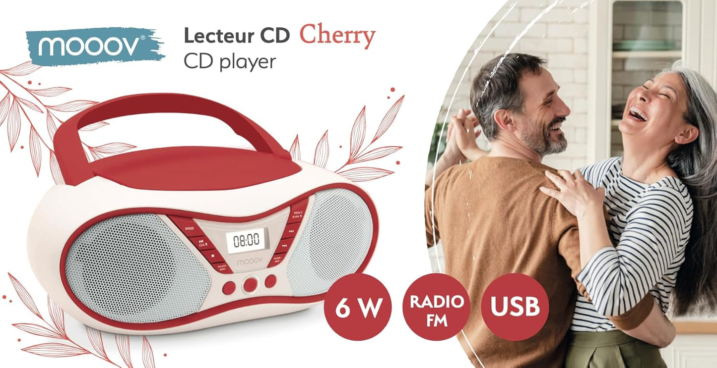 Tragbarer CD-Player, Red & White
