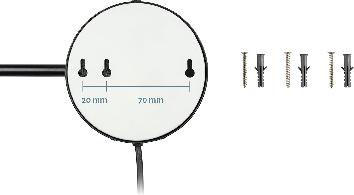 LED Kosmetikspiegel Modena mit Dimmer & Vergrösserung, Schwarz 5x / 10x