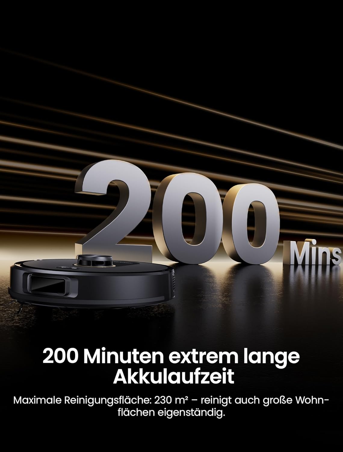 Q20 Plus Saugroboter mit Wischfunktion, L Schwarz