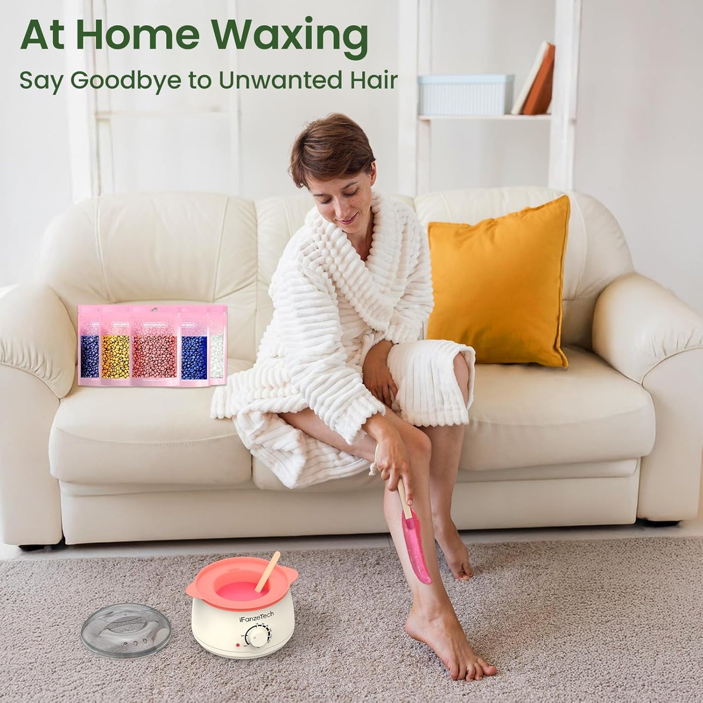 Warmwachs Haarentfernung Set für Zuhause, White