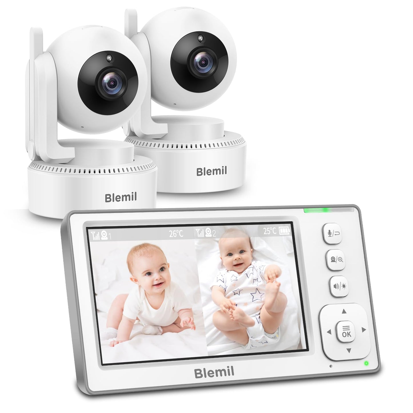 BL9046-2 Baby Monitor mit 29h Akkulaufzeit & 4,3" Split-Screen