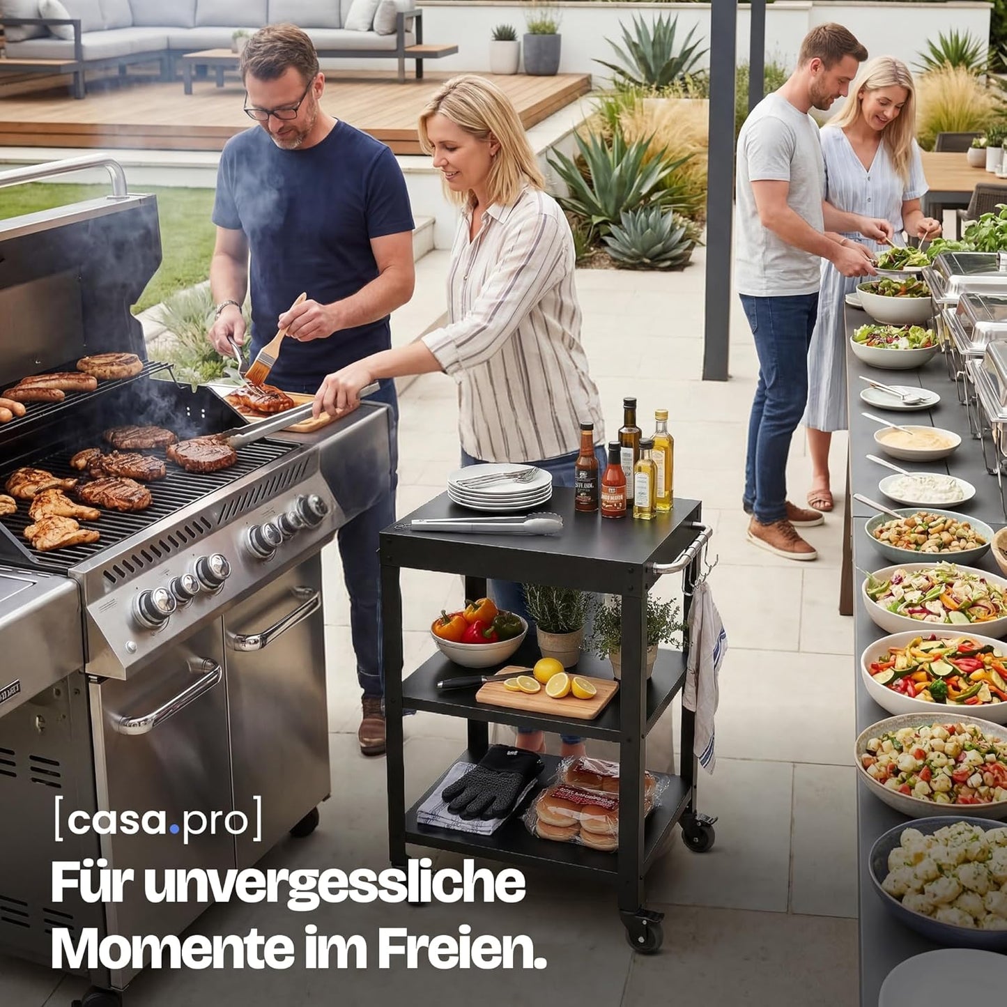 Outdoor-Servierwagen Bolognano, Schwarz