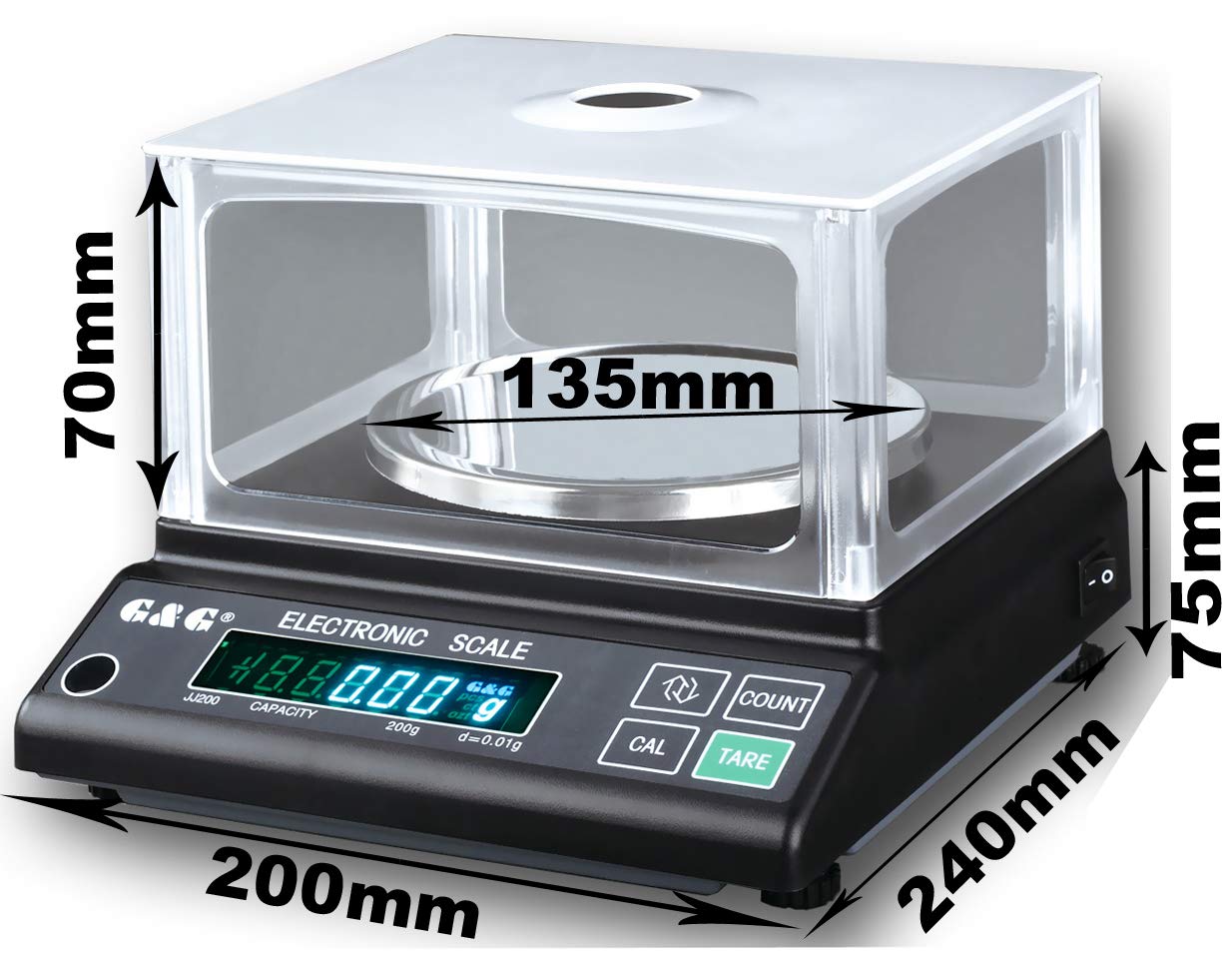 JJ500 Labor- und Industriewaage, JJ500: 500g / 0,01g