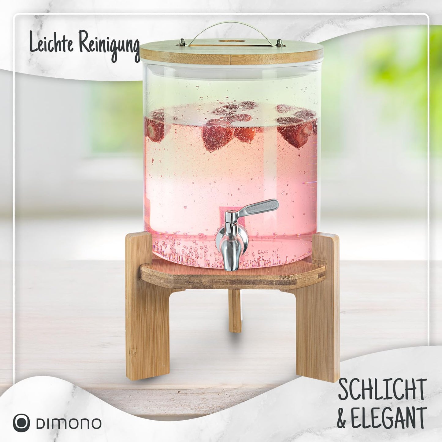Getränkespender mit Zapfhahn und Ständer, 5 Liter