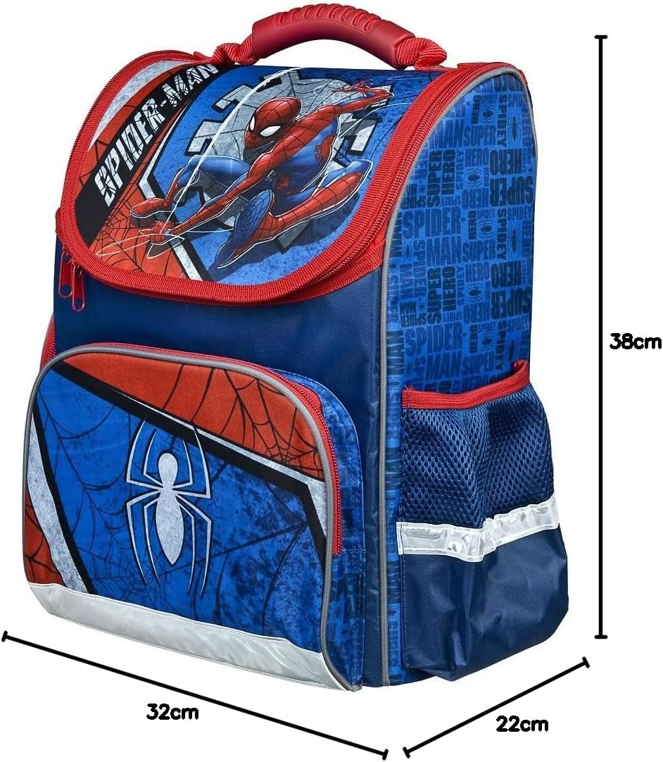 10-teiliges Schulranzen-Set Spiderman, Komplett Set mit Schultüte