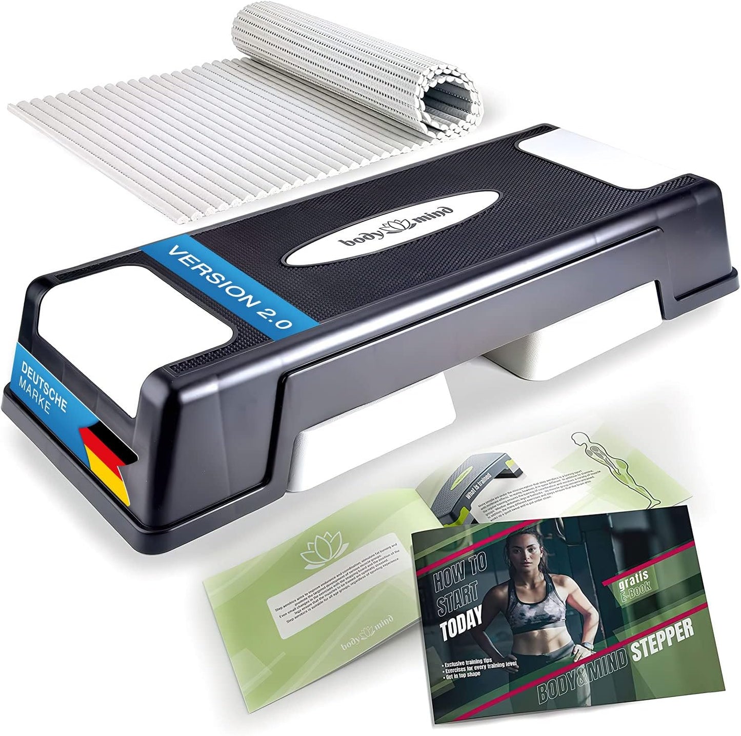 Aerobic Steppbrett mit Anti-Rutsch-Matte, Premium Deluxe Board