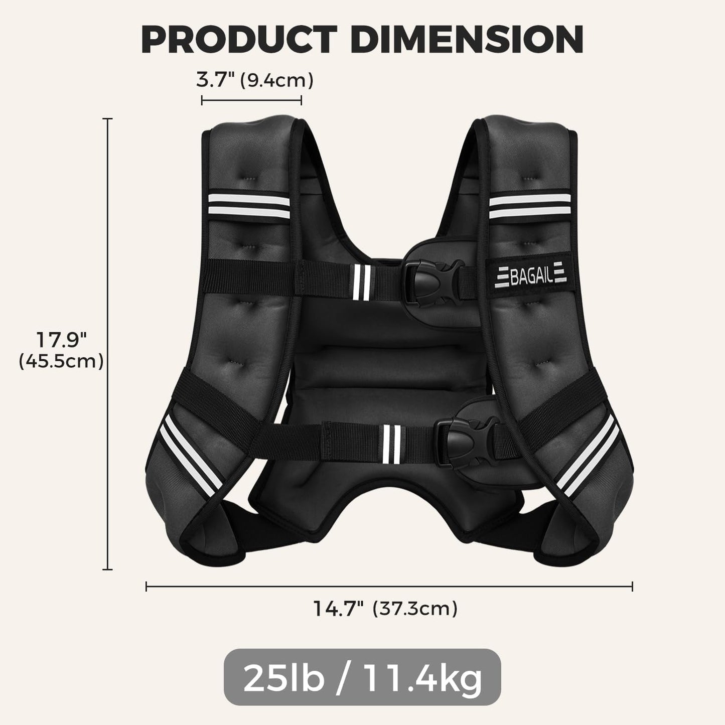 Gewichtsweste für Krafttraining, Grün 11.4kg/25lb
