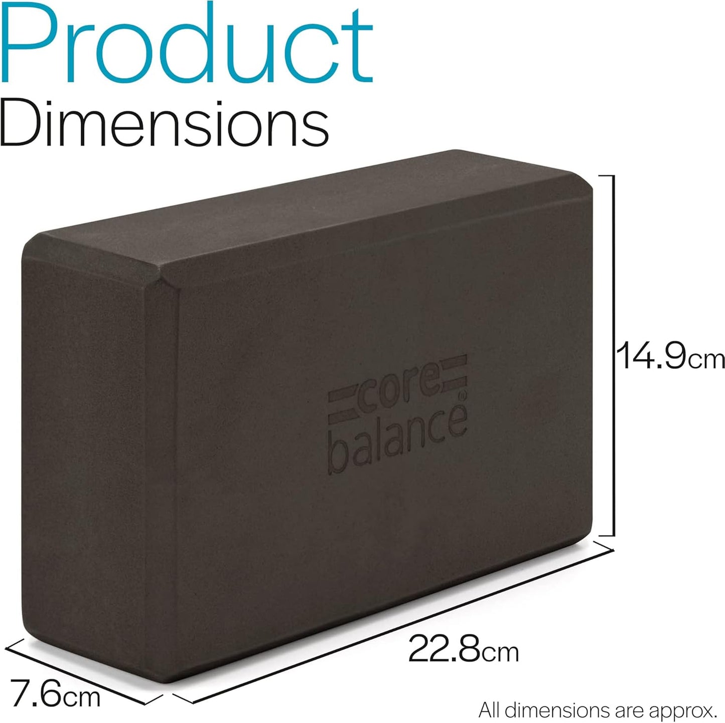 Yoga Block-Set mit Gurt, Schwarz