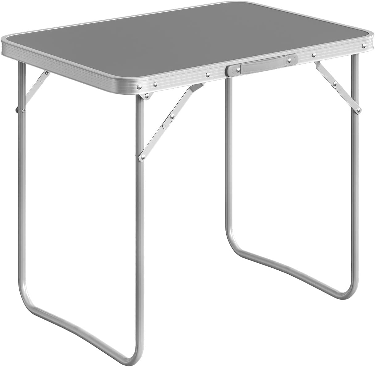 Klapptisch mit Aluminiumrahmen für Camping & Picknick, Grau 70D x 50W x 60H cm