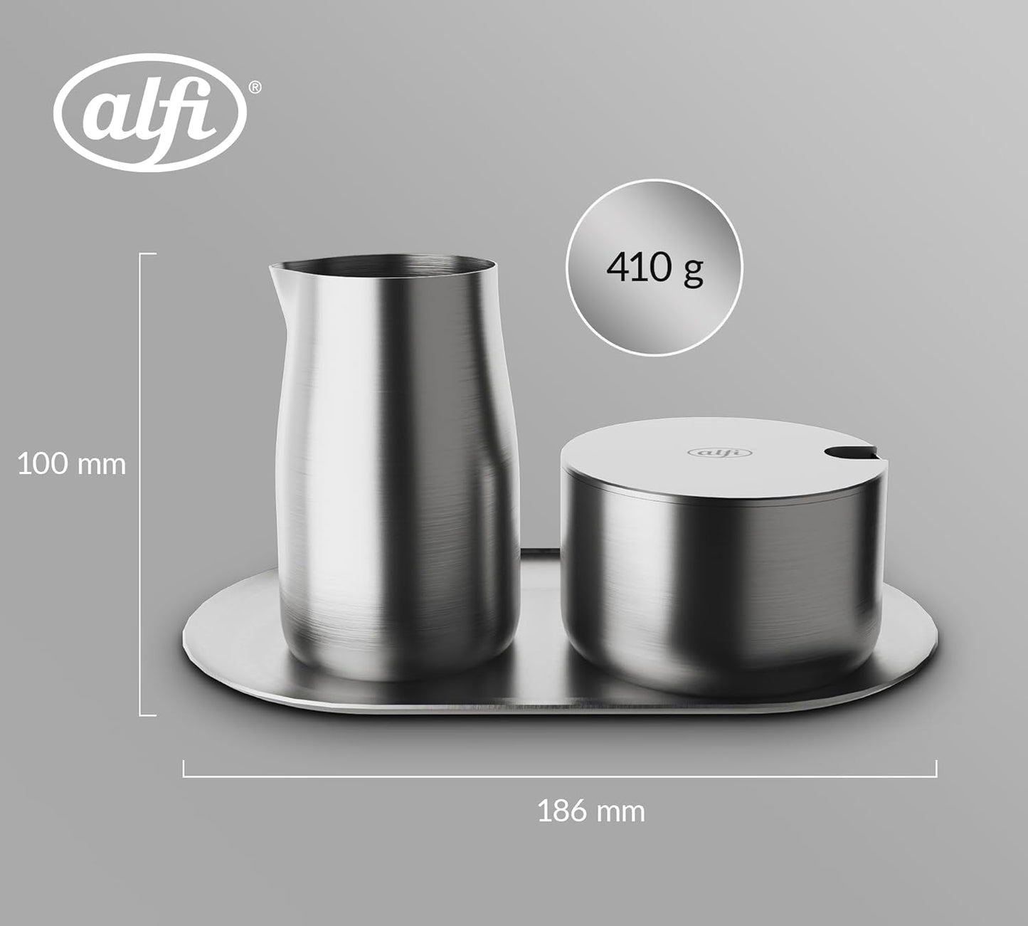 Milch- und Zuckerset, Stainless Steel Mat