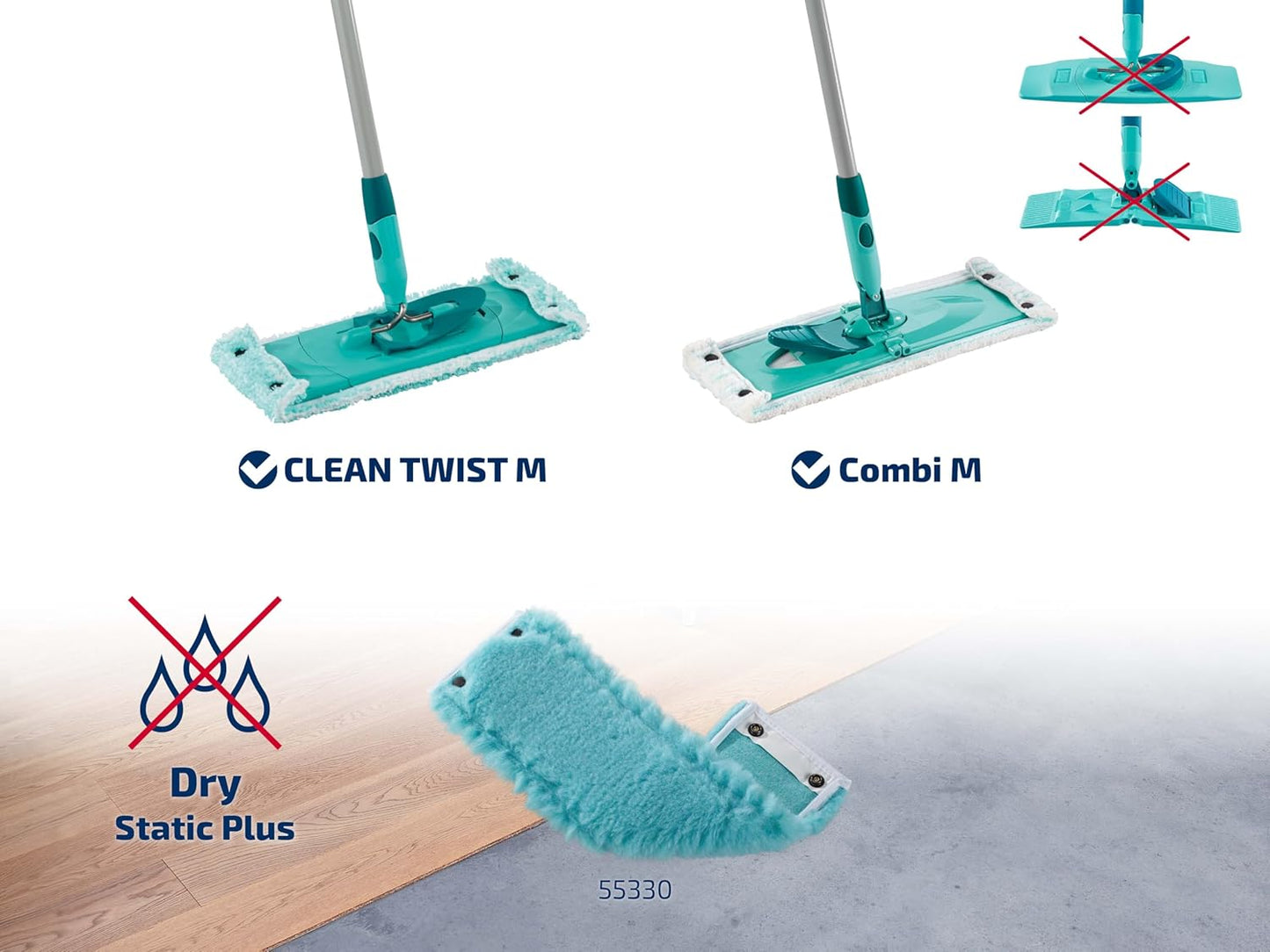 Wischbezug-Set für Clean Twist M/ Combi M, Trockenreinigung Knöpfe 2er Set