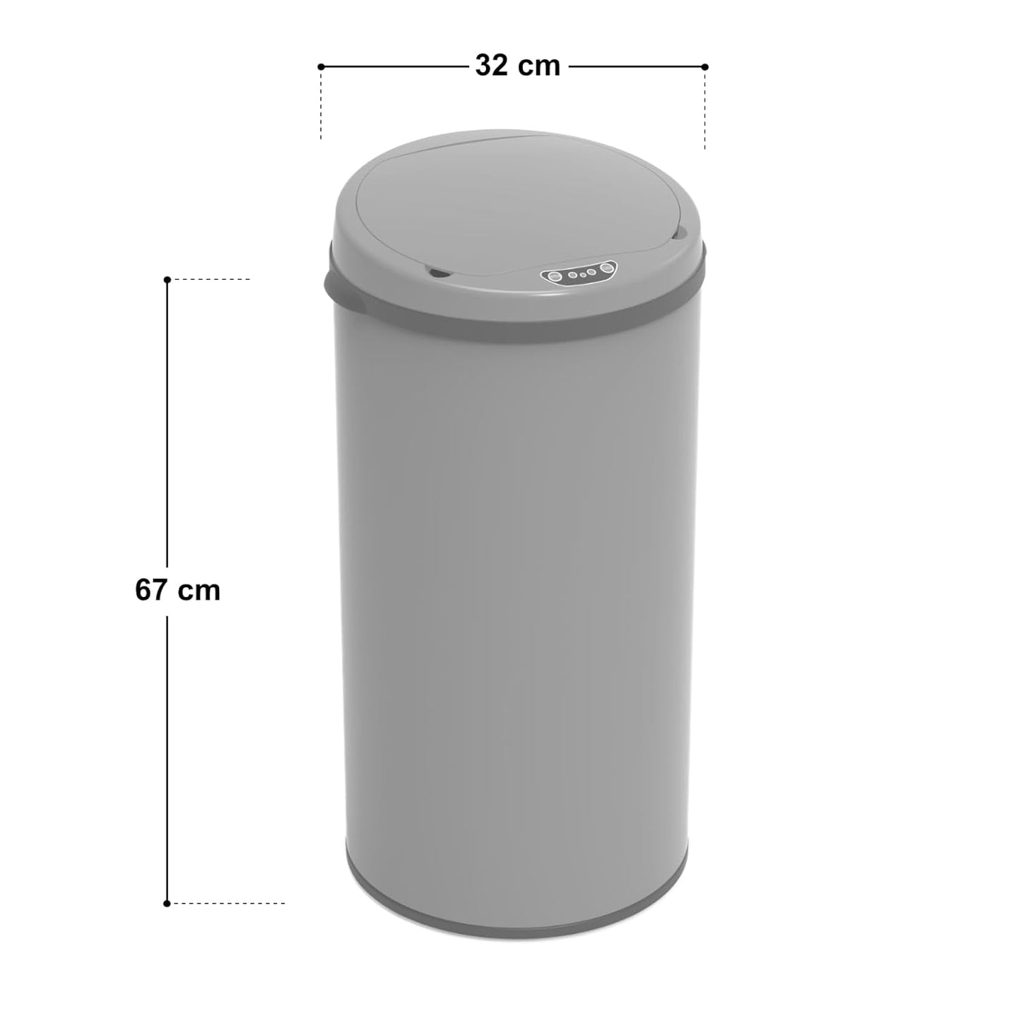 Sensor-Mülleimer mit Automatiköffnung 42L, 42L Grau